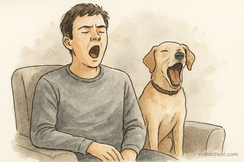 Ngáp là hành vi lây lan, kể cả giữa người và chó