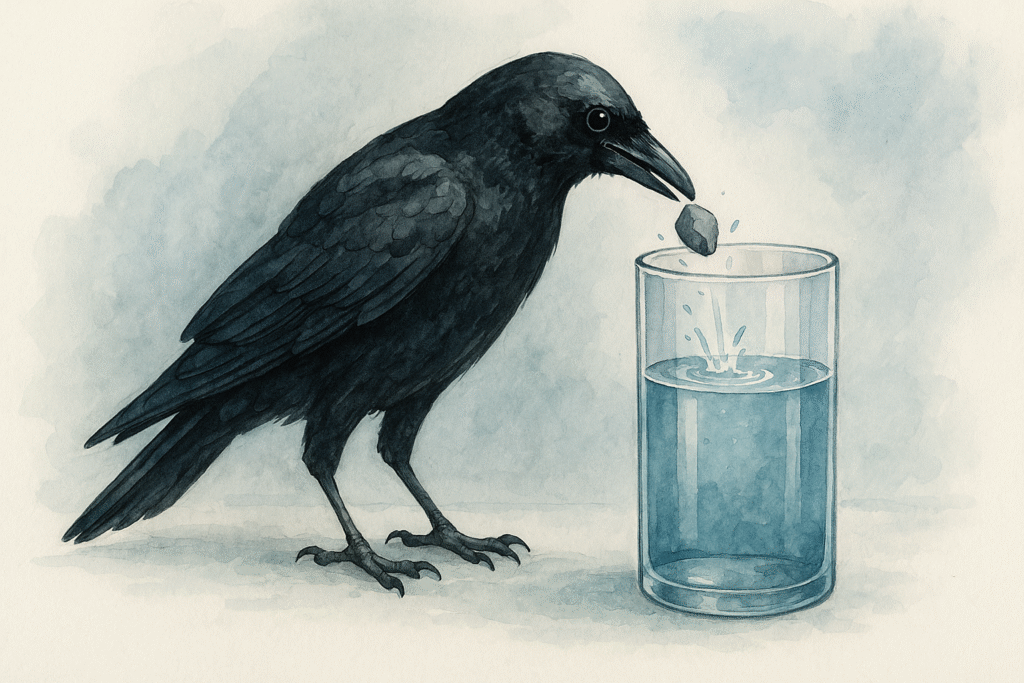 Chim quạ biết dùng đá để đo độ sâu của nước Chim quạ biết dùng đá để đo độ sâu của nước